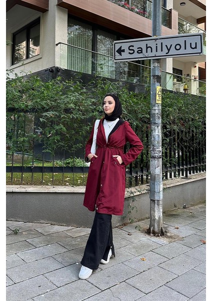 Belden Bağıcıklı Trençkot BRC1906 Bordo