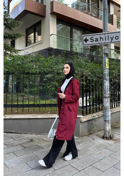 Belden Bağıcıklı Trençkot BRC1906 Bordo