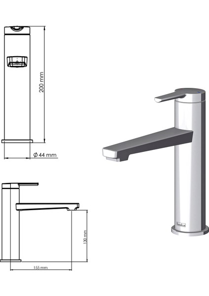 E 5416 Liva Leo S Lavabo Bataryası-Krom modelleri