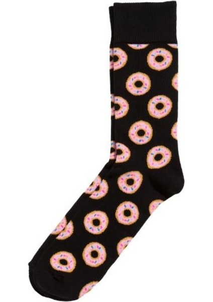 Donut Desenli Renkli Unisex Kolej Çorap