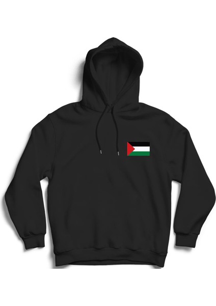 Palestinian Flag, Mini Logo, Filistin Kapüşonlu Sweatshirt Hoodie