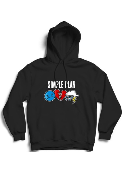Simple Plan, Logo, Rock Metal Müzik Grubu Kapüşonlu Sweatshirt Hoodie