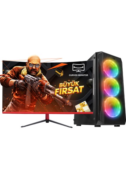 Racer KX10-M I5 12400F 32G Ram 960G SSD GTX1660TI 6g 23.6 Curved Monitör Oyuncu Bilgisayarı