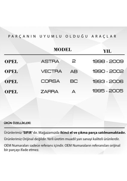 Opel Astra,vectra,corsa Için Jant Kapak Açma Anahtar Tamir Seti