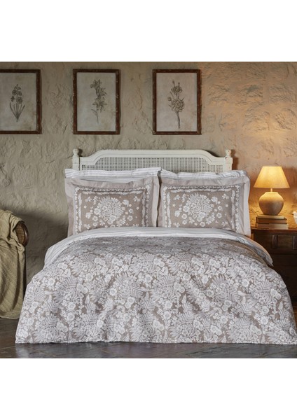 Harmonie %100 Pamuk Çift Kişilik Nevresim Takımı Bej