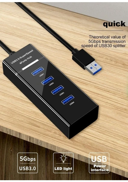 Ata Elektronik USB 3.0  - 4lü Dörtlü 4 Port Hub Çoklayıcı Çoğaltıcı Hub Hap