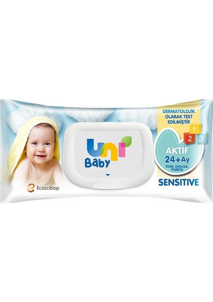 Uni Baby Aktif Sensitive Bebek Islak Mendil 24+ Ay 52 Adet