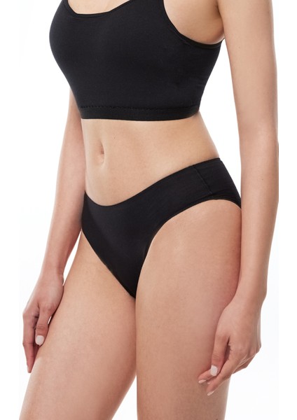 Kadın Siyah 6 lı Paket Modal Dar Kalıp Ara Bel Slip Külot 187 fiyatları