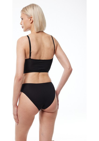 Kadın Siyah 6 lı Paket Modal Dar Kalıp Ara Bel Slip Külot 187 fırsatları