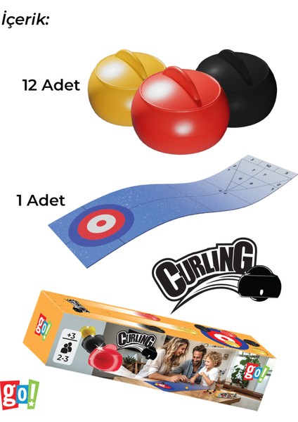 Go Toys Mini Curling Ekransız Vakit Geçirme Aktivitesi Aile Etkileşimi Kutu Oyunu