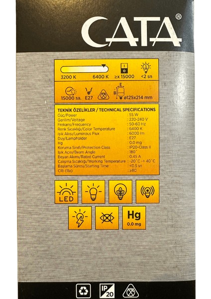 CT-4262 55W 6400K (Beyaz Işık) E27 Duylu LED Torch Ampul (4 Adet) fırsatları