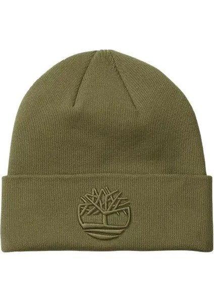 Tonal 3D Embroidery Beanie Erkek Haki Bere TB0A2PJRA581