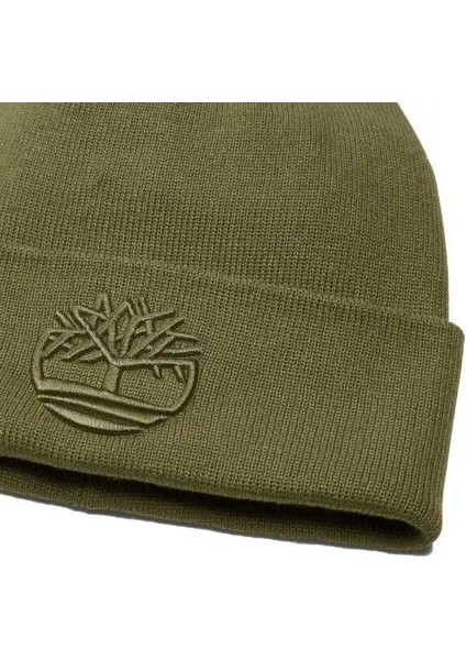 Tonal 3D Embroidery Beanie Erkek Haki Bere TB0A2PJRA581