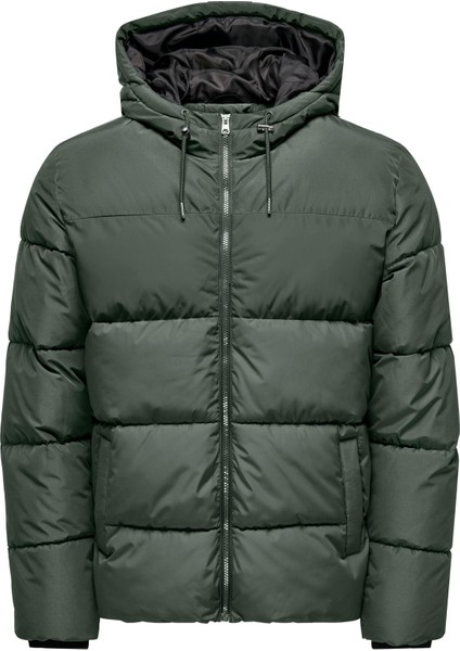 Onsmelvın Lıfe Hood Puffer Jacket Otw Vd Erkek Antrasit Mont 22020857-16