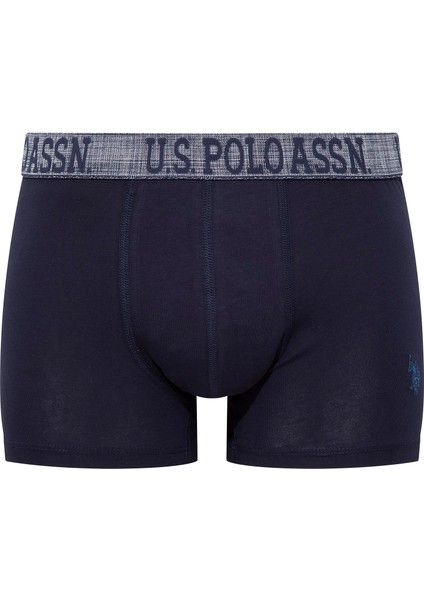 U.S. POLO ASSN. Erkek İndigo-Lacivert-Baskılı 3 lü Boxer  80503