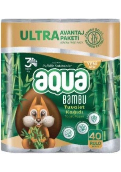 Aqua Tuvalet Kağıdı 3 Katlı Bambu 40'lı