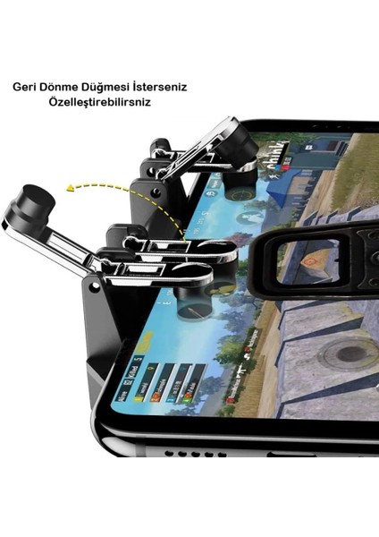 Duhalıne Pubg Mobile Oyun Konsolu Tüm Telefonlar Için Uyumlu Ateş Tetik Düğmesi- Telefon Soğutuculu modelleri