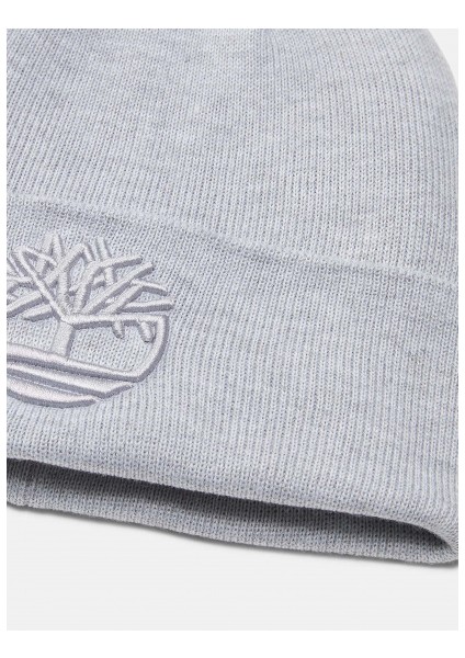 Tonal 3D Embroidery Beanie Erkek Gri Bere TB0A2PJRC811