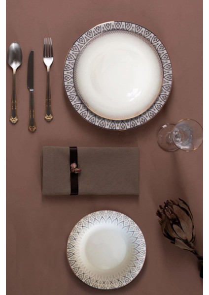 Sweet Romantic 60 Parça 12 Kişilik Yemek Takımı