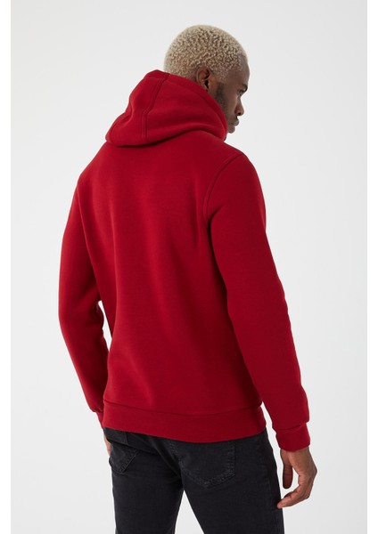 Içi Polarlı Regular Fit Standard Kesim Kanguru Cepli Basic Kapüşonlu Sweatshirt