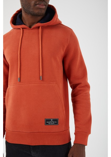Içi Polarlı Regular Fit Standard Kesim Kanguru Cepli Basic Kapüşonlu Sweatshirt fiyatları
