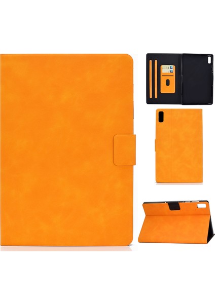 Lenovo Sekmesi Için Cowhide Doku Pu Deri Kılıf P11 Gen 2 Khaki (Yurt Dışından)