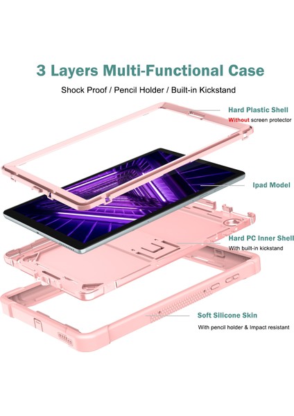 Lenovo Tab M10 Plus Için Silikon + Pc Kılıfı (Yurt Dışından)