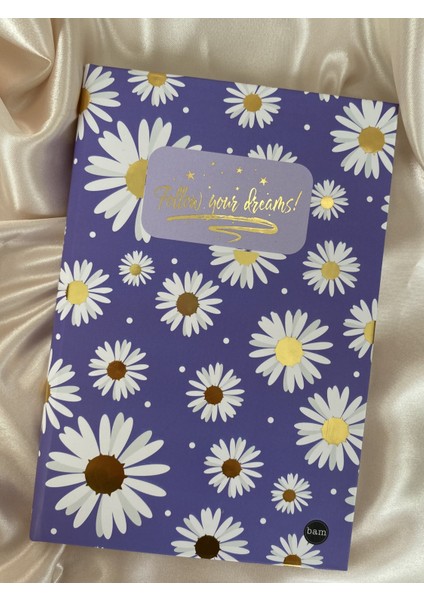 Kişiye Özel Hayallerinin Peşinden Git Tasarımlı Lastikli Defter ve Sticker Hediyeli