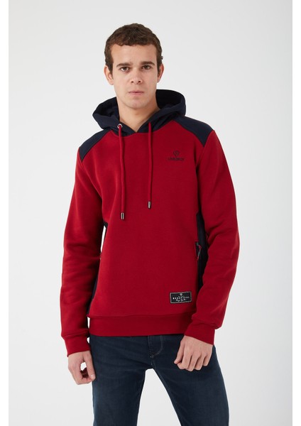 Içi Polarlı Regular Fit Standard Kesim Kanguru Cepli Basic Kapüşonlu Sweatshirt