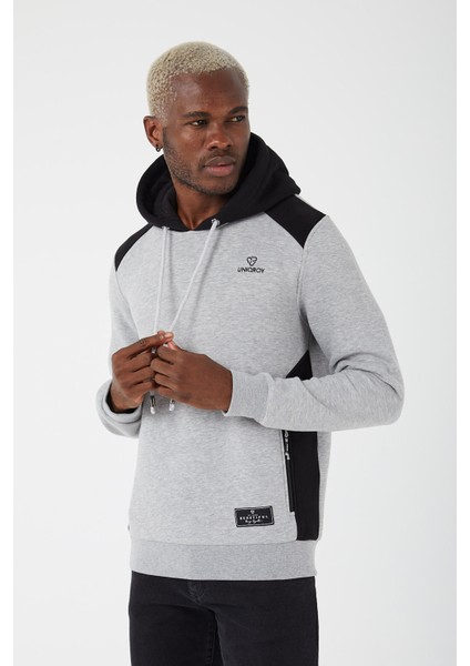 Içi Polarlı Regular Fit Standard Kesim Kanguru Cepli Basic Kapüşonlu Sweatshirt