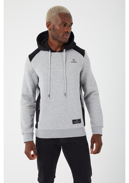 Içi Polarlı Regular Fit Standard Kesim Kanguru Cepli Basic Kapüşonlu Sweatshirt