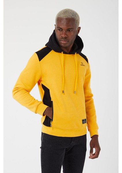 Içi Polarlı Regular Fit Standard Kesim Kanguru Cepli Basic Kapüşonlu Sweatshirt