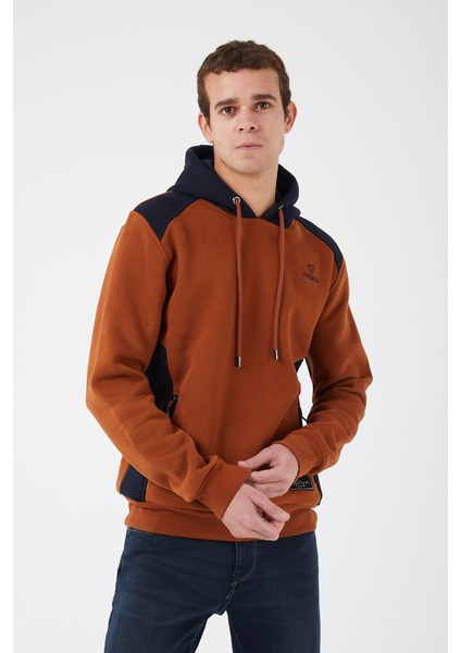 Içi Polarlı Regular Fit Standard Kesim Kanguru Cepli Basic Kapüşonlu Sweatshirt