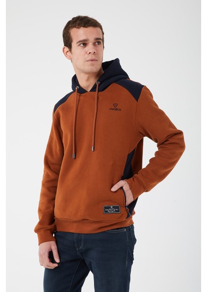 Içi Polarlı Regular Fit Standard Kesim Kanguru Cepli Basic Kapüşonlu Sweatshirt