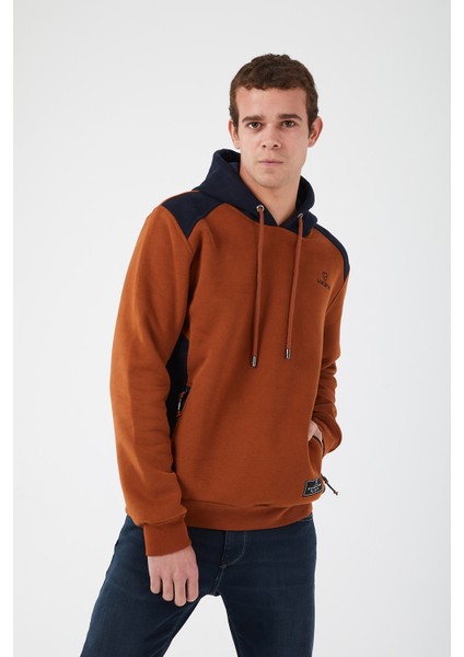 Içi Polarlı Regular Fit Standard Kesim Kanguru Cepli Basic Kapüşonlu Sweatshirt