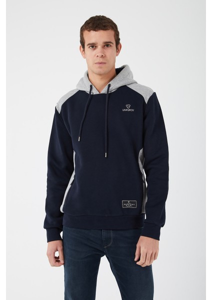 Içi Polarlı Regular Fit Standard Kesim Kanguru Cepli Basic Kapüşonlu Sweatshirt