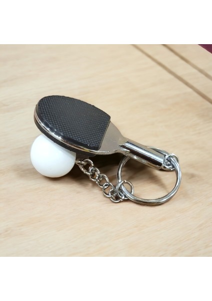 Masa Tenisi Metal Raket ve Top Figürlü Çanta Süsü ve Anahtarlık fırsatları