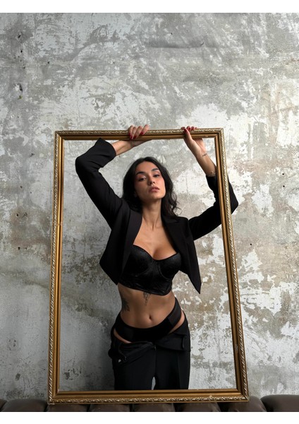 Eros Kadife Siyah Bustiyer Takım (648T) fırsatları