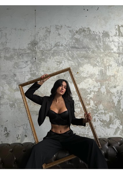 Eros Kadife Siyah Bustiyer Takım (648T) indirimleri