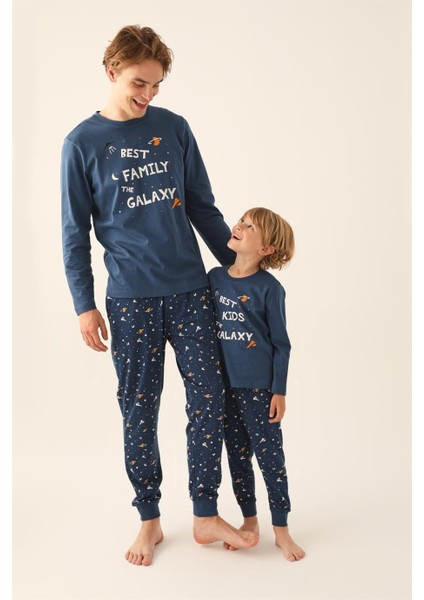 Erkek İndigo Pijama Takımı