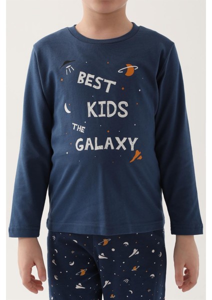 Erkek İndigo Pijama Takımı