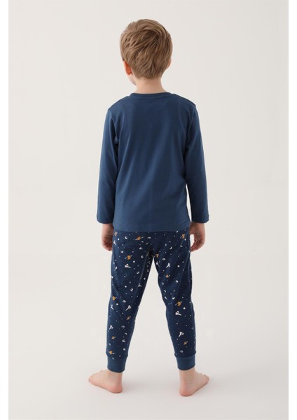 Erkek İndigo Pijama Takımı