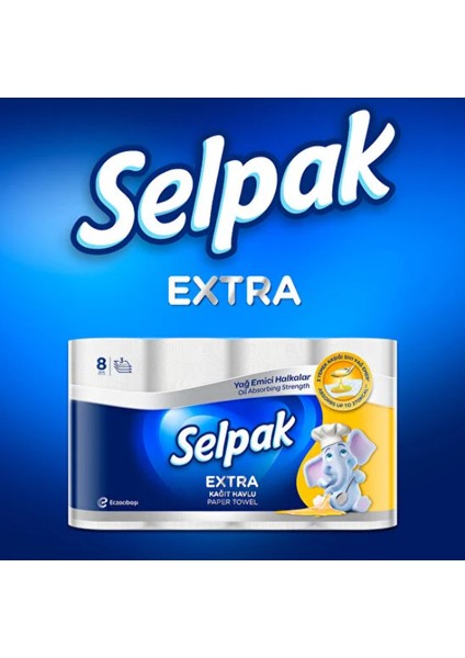 Extra Yağ Emici Kağıt Havlu 8'li