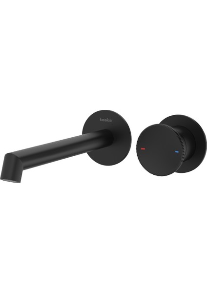 E 5508 Arte Ankastre Lavabo Bataryası-Full Siyah