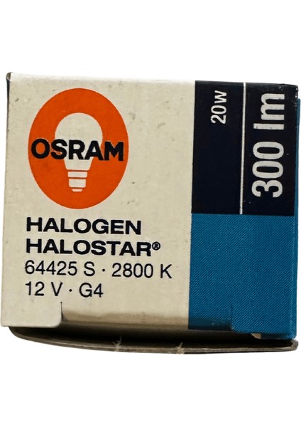 64425S Halostar Starlite 20W 12V 2800K (Sarı Işık) G4 Duylu Halojen Ampul (8 Adet)