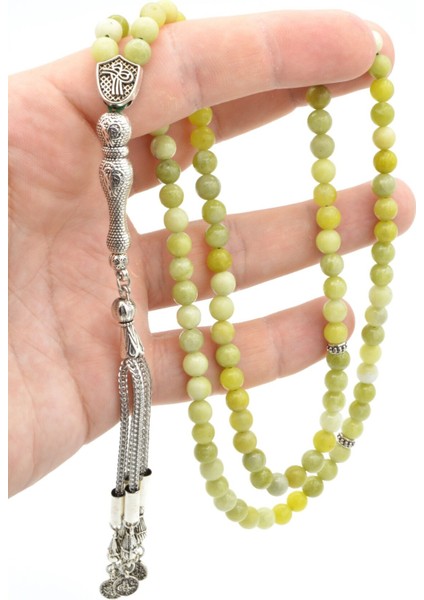 Gümüş Kaplama Püsküllü Orijinal 99 Luk Olivin Taşı Tesbih fırsatları