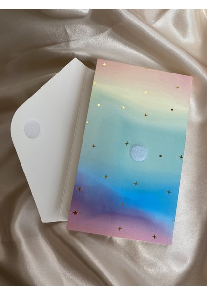 Renkli Tasarımlı Cırtlı Siyah Zarf Defter ve Sticker Hediyeli