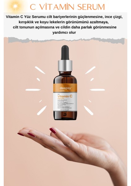 Deepsy Care Hyaluronic Acid & C Vitamini Serumu 2'li Serum Paketi - Cilt Serumu