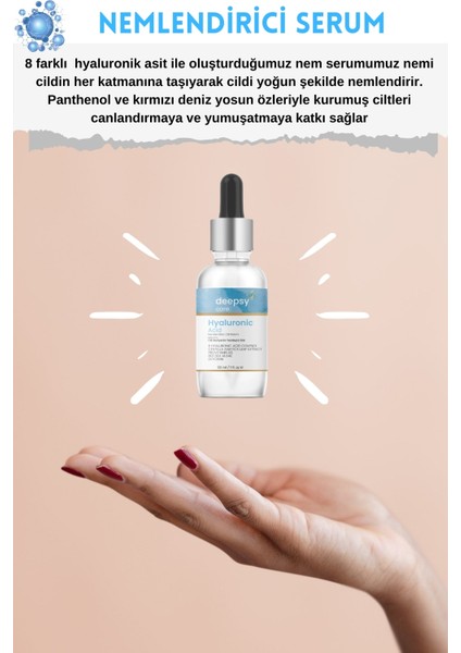 Deepsy Care Hyaluronic Acid & C Vitamini Serumu 2'li Serum Paketi - Cilt Serumu