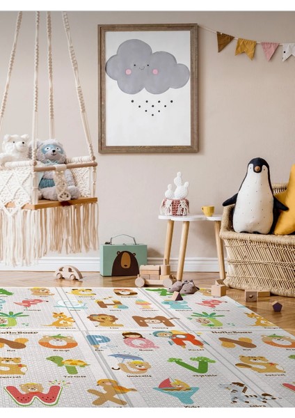 Katlanabilir Bebek Matı / Taşınabilir Çocuk Oyun Halısı 140 x 200 x 1 cm Su Geçirmez Kir Tutmaz Iç / Dış Ortama Uygun